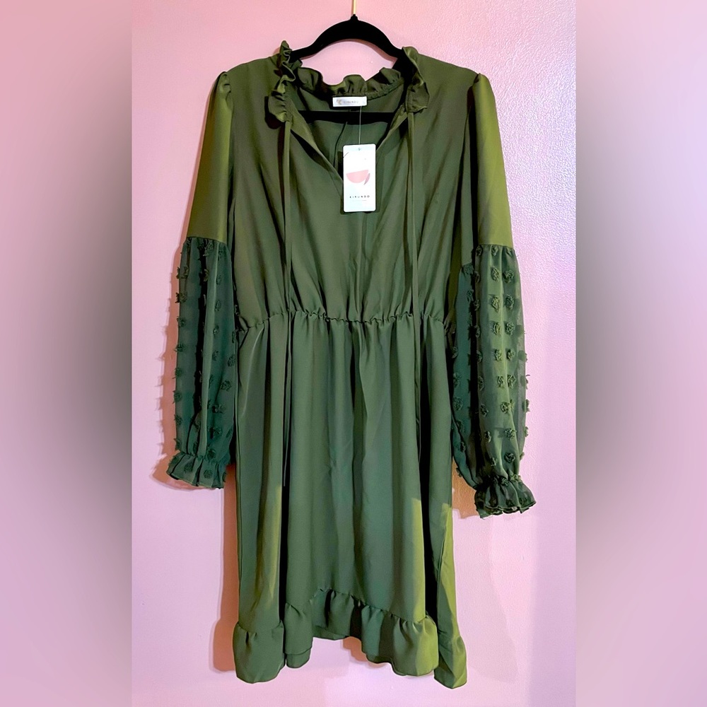 XL women’s dress, olive green